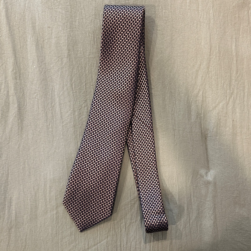 Michael Kors Brown and Black Textured Woven Tie